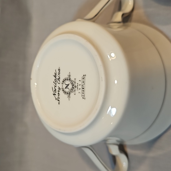Noritake Champlain 7553 Creamer & Sugar w/Lid, Ivory China new - Picture 7 of 15